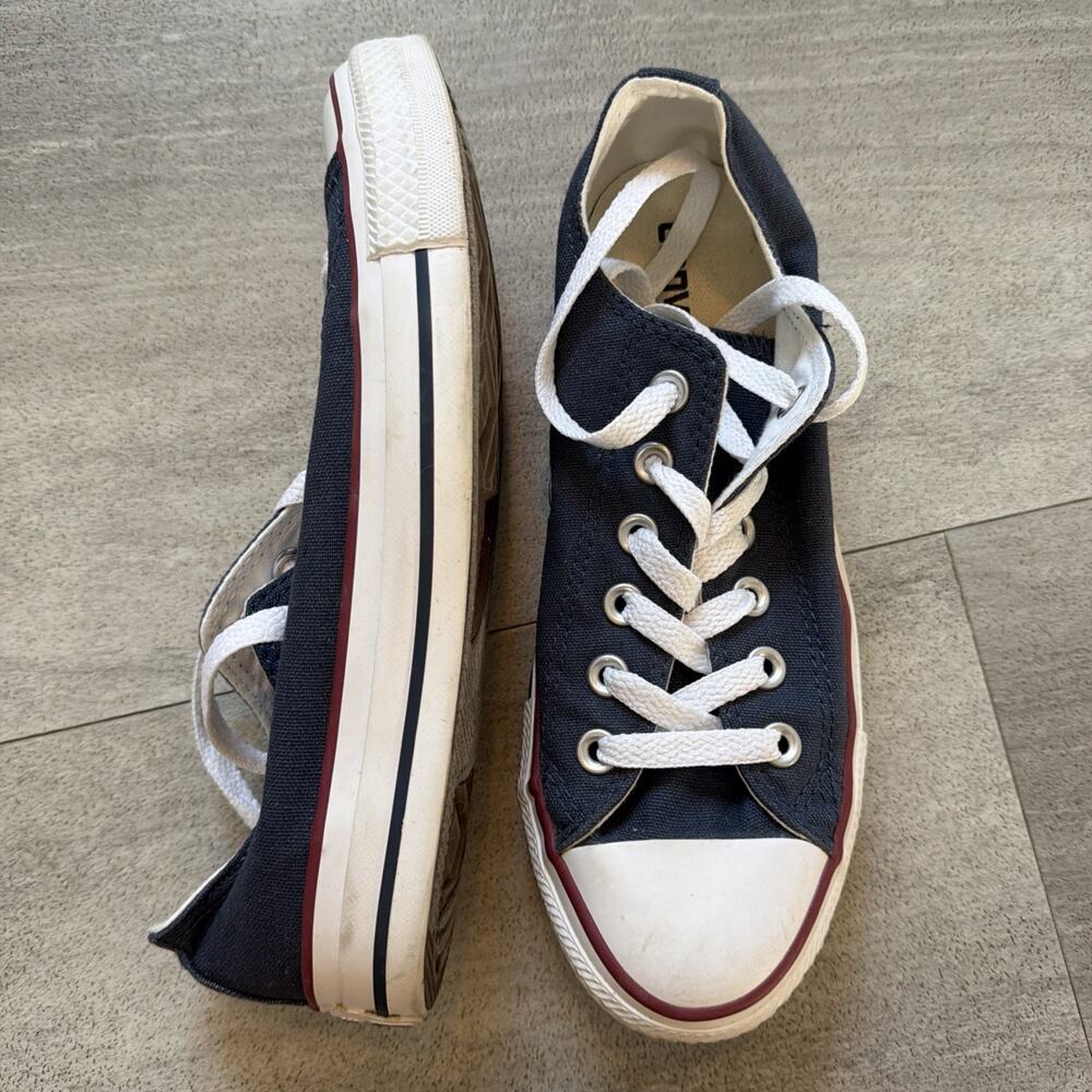 Converse All Star Ox Unisex Double Tongue Casual Blue Sneakers Mens 5 WO 7